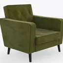 KEIKI Cloud Chair for Living Room, Velvet Single Right 45 Degree View