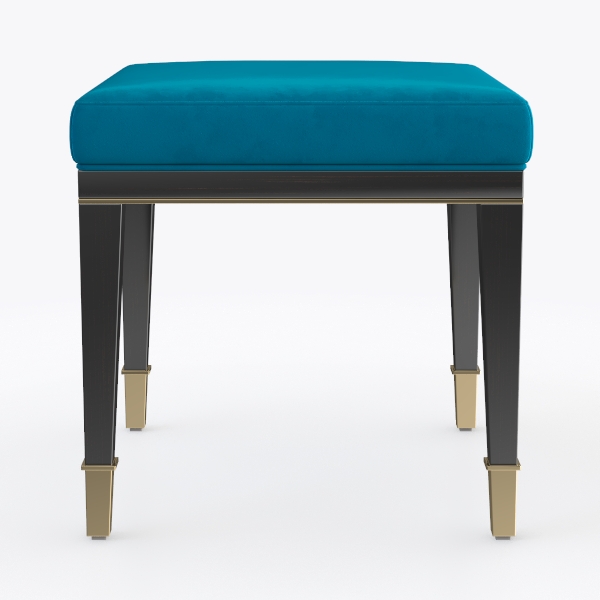 Reynolds Blue/Gold Upholstered Entryway Bench