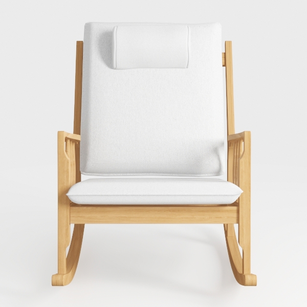 VINGLI Coarse Linen Beige Comfy Accent Chair 