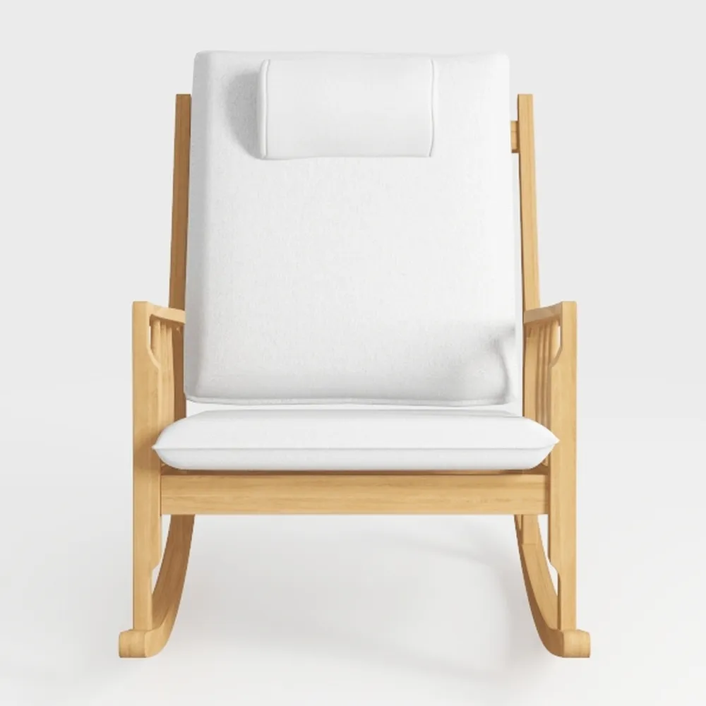 VINGLI Coarse Linen Beige Comfy Accent Chair 