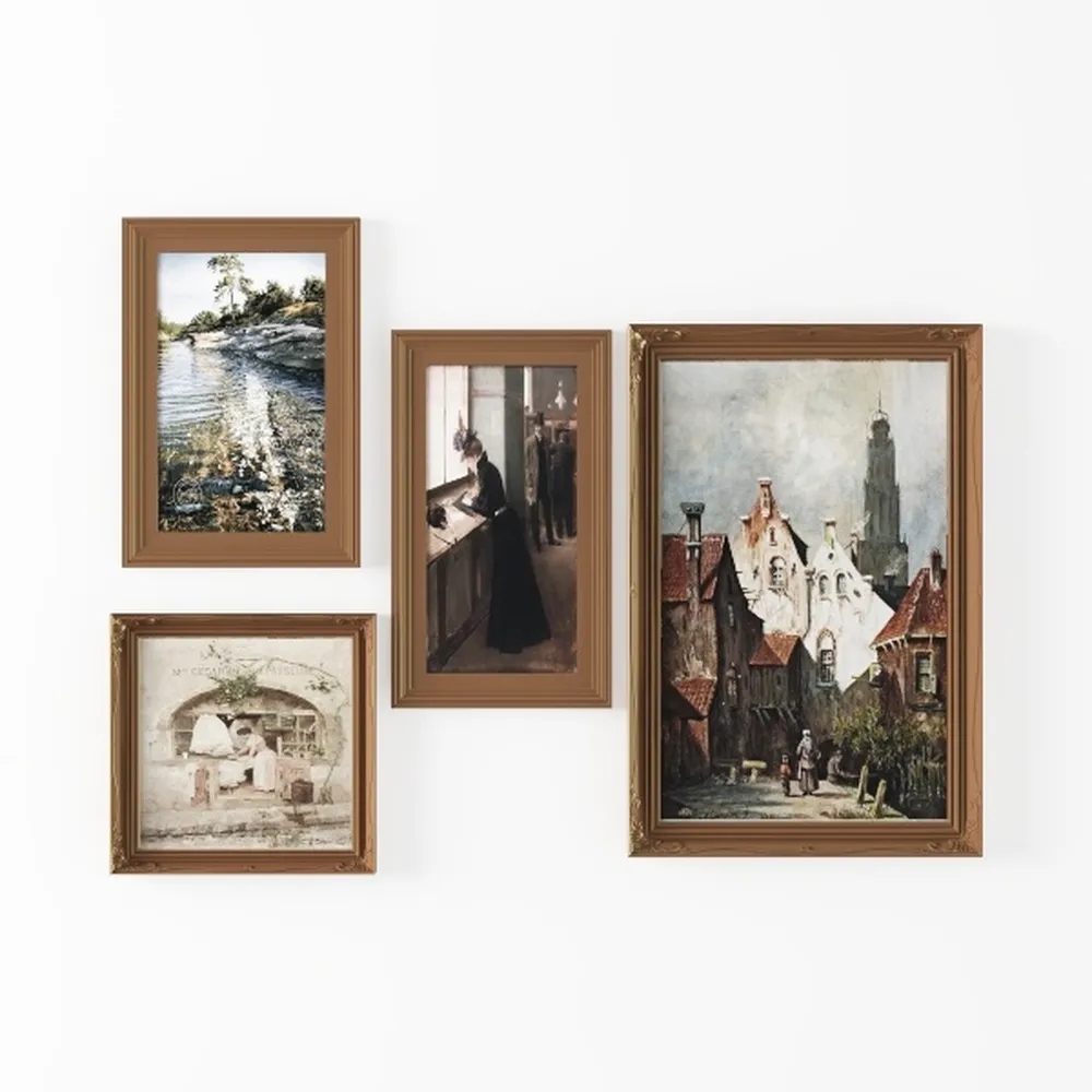 VEVOR 16 PCS Framed Wall Art Prints, Vintage