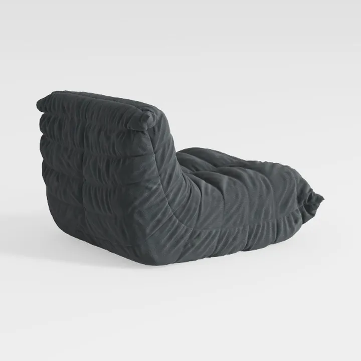 Minimalist Dark Fabric Tufted Lounge Chair 3D Model
