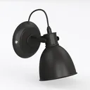 Minimalist Black Metal Wall Lamp 3D Model Left 45 Degree View