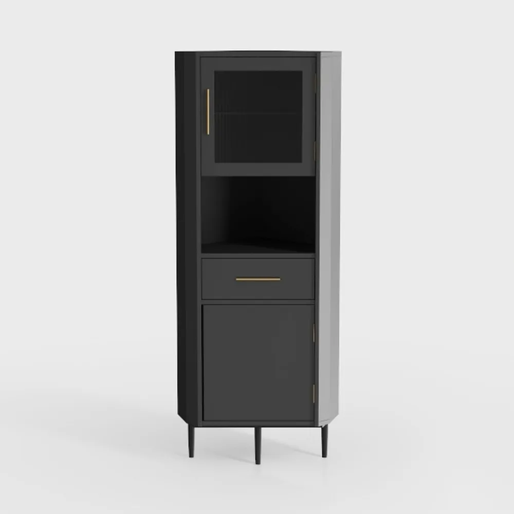 71" Metal Cabinet-Black&Gray Heavy Duty Storage