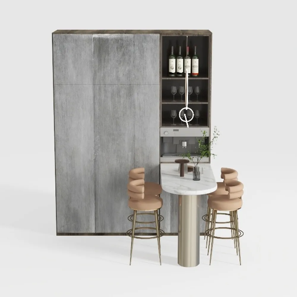 Generico Elegante Set di Tavolo e sedie da Bar - Robusto Mobile da Pranzo con Struttura in Metallo per Cucina, Soggiorno e Sala da Pranzo - Tavolo da Bar Compatto con sedie (47,5 x 20 x 41,5 Pollici)