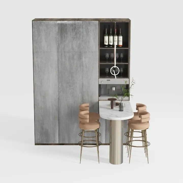 Generico Elegante Set di Tavolo e sedie da Bar - Robusto Mobile da Pranzo con Struttura in Metallo per Cucina, Soggiorno e Sala da Pranzo - Tavolo da Bar Compatto con sedie (47,5 x 20 x 41,5 Pollici)