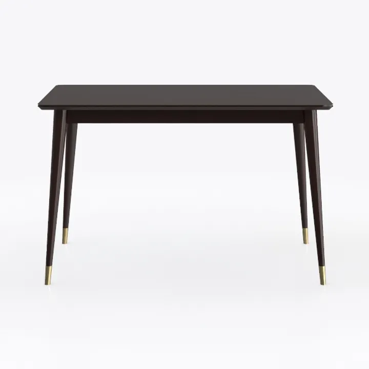 Modern Mid Century Walnut Brass Accent Dining Table 3D Model