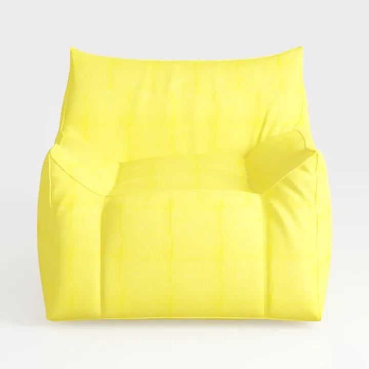 Yellow Fabric Modern Bean Bag Armchair 3D Model