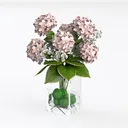 Hollyone Artificial Eucalyptus Stems in Glass Vase Left 45 Degree View