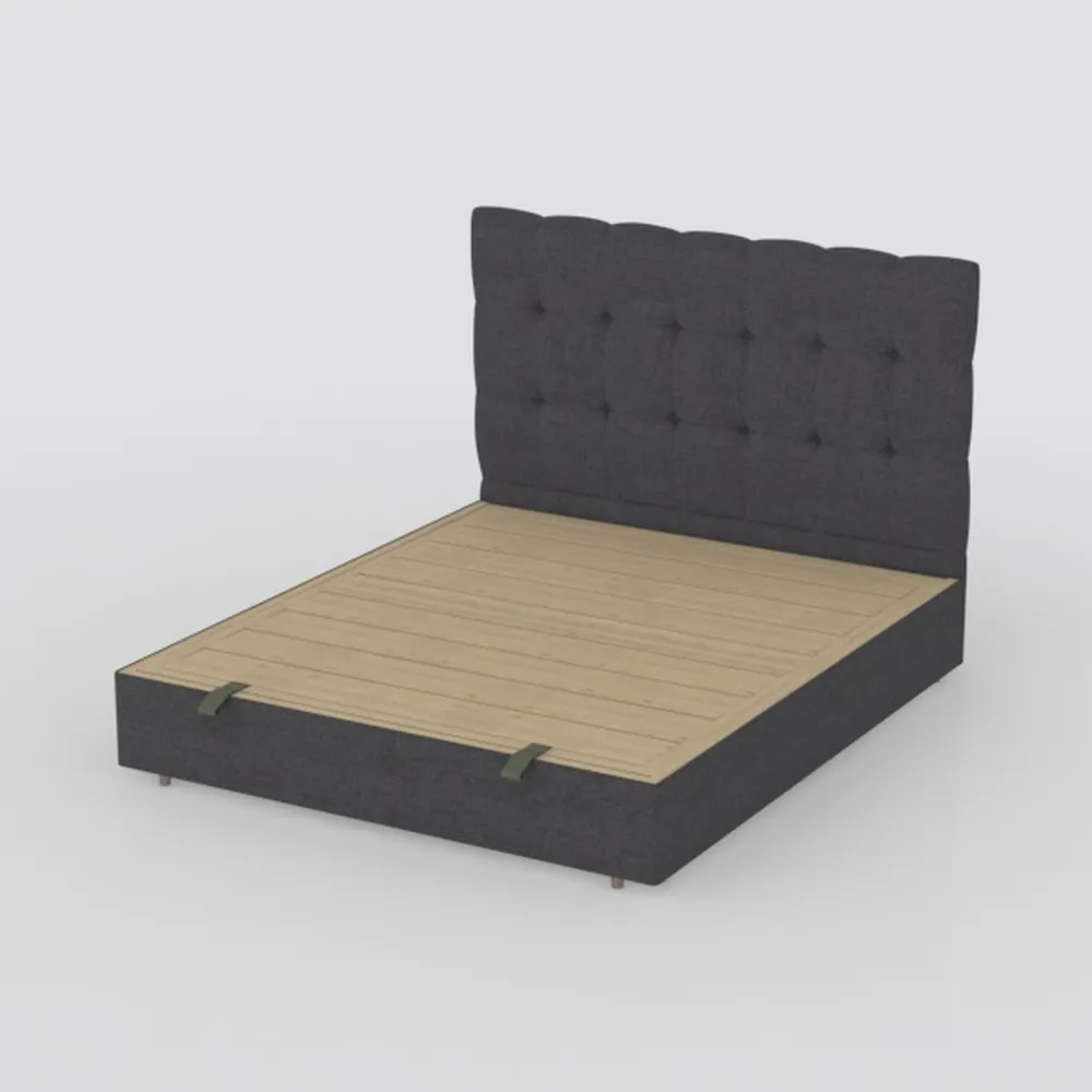 ASHCROFT Mid Century Modern Davlon Gray King Bed