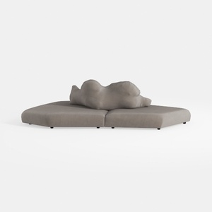 Minimalist Fabric Irregular Modular Chaise Lounge 3D Model