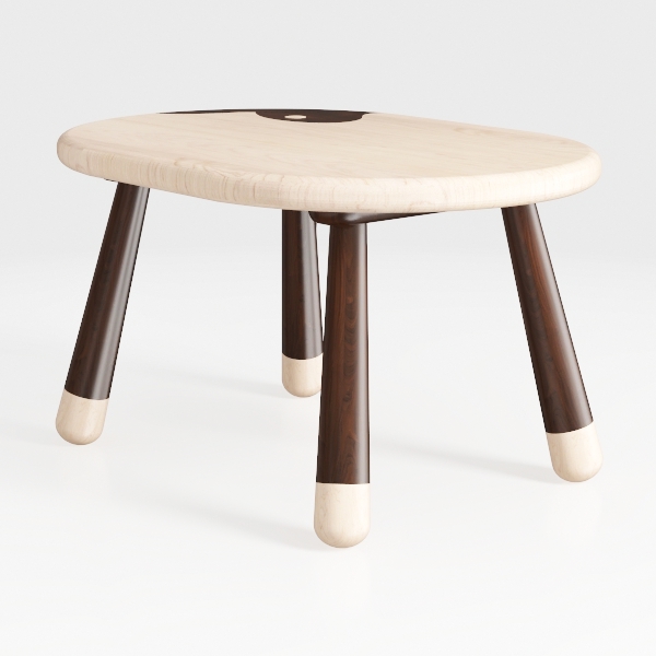 29.5 in. Bleached and Walnut Finish Specialty Shap