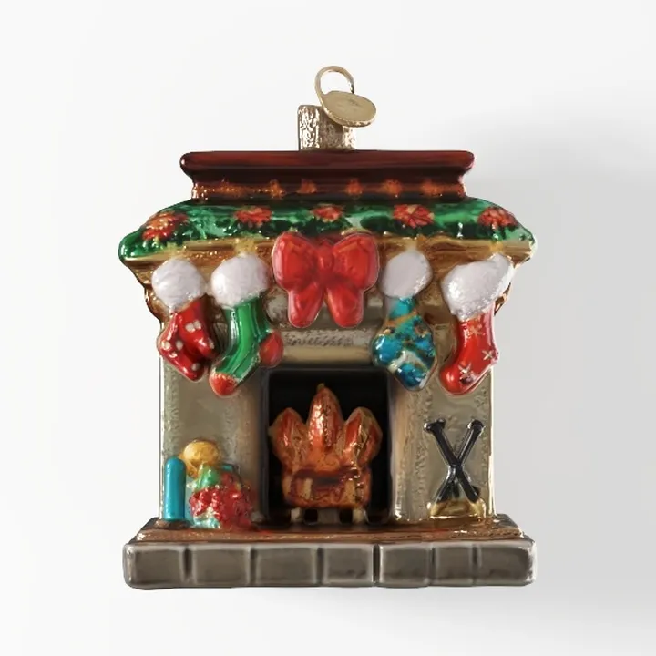 Holiday Hearth Glass Blown Ornaments_ai generated