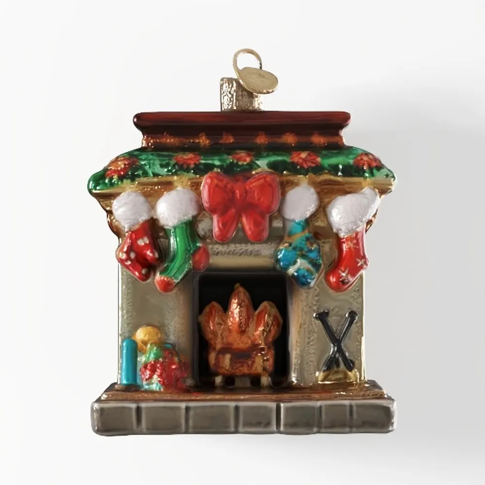 Holiday Hearth Glass Blown Ornaments_ai generated