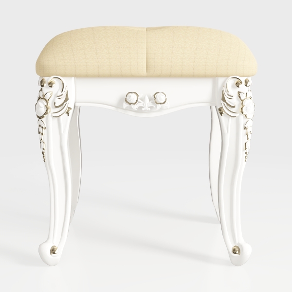 Villa III Antique Beige/Fawn Vanity Stool