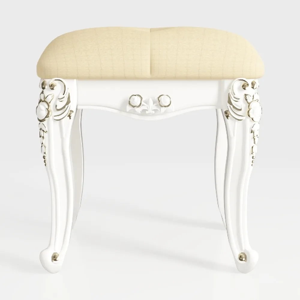 Villa III Antique Beige/Fawn Vanity Stool