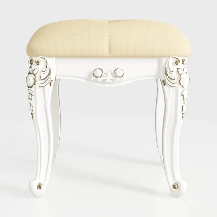 Villa III Antique Beige/Fawn Vanity Stool