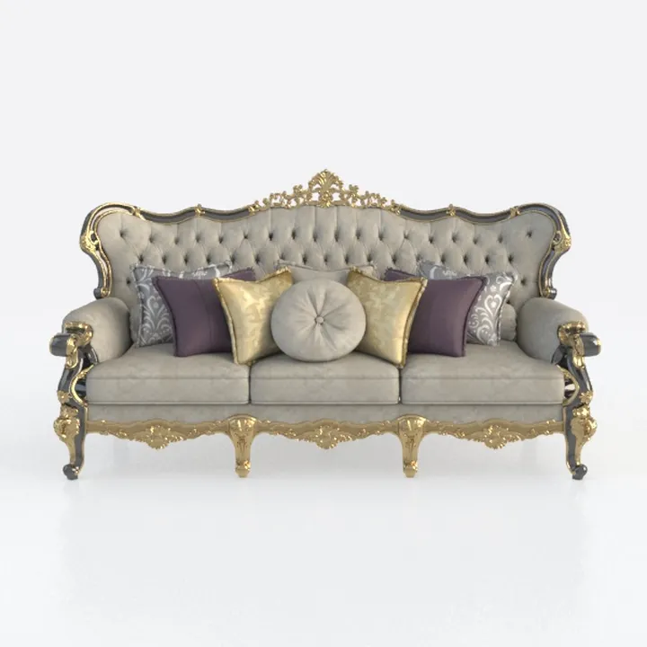 Gorsedd Sofa with 5 Pillows - Fabric & Antique