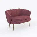 HULALA HOME Velvet Loveseat Sofa with Gold Legs Right 45 Degree View