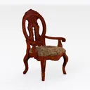 Caprock Brown Cherry and Tan Fabric Dining Chairs  Right 45 Degree View