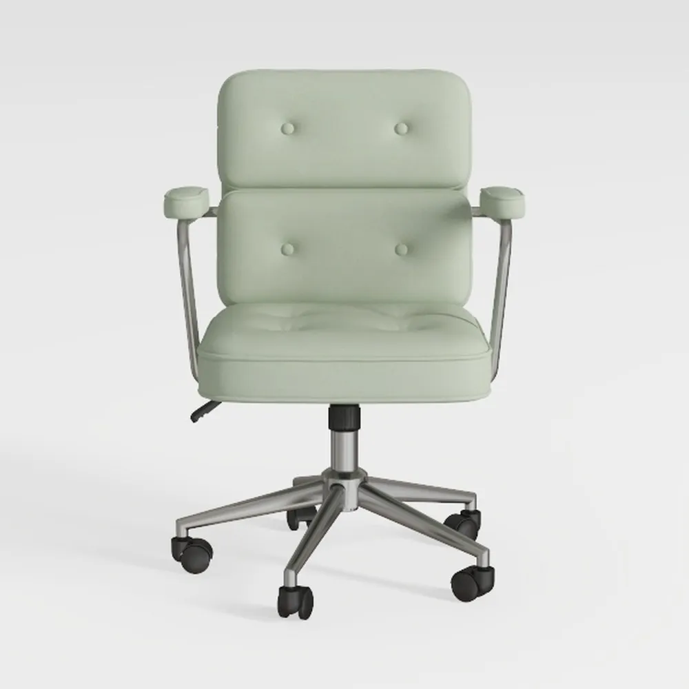 Massage Reclining Office Chair Light Gray Velvet