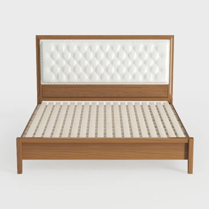 Modway MOD-6385-WAL-BEI Willow Queen Wood Platform