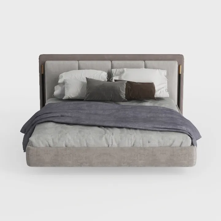 King Size Floor Upholstered Platform Bed with Exte