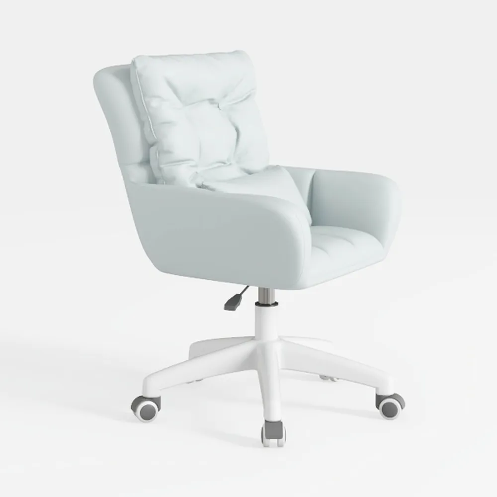 Pemberly Row Tufted Office Chair in Mint Blue