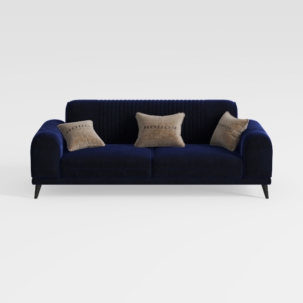 Living Room L Shaped Sofa, Velvet Upholstered 