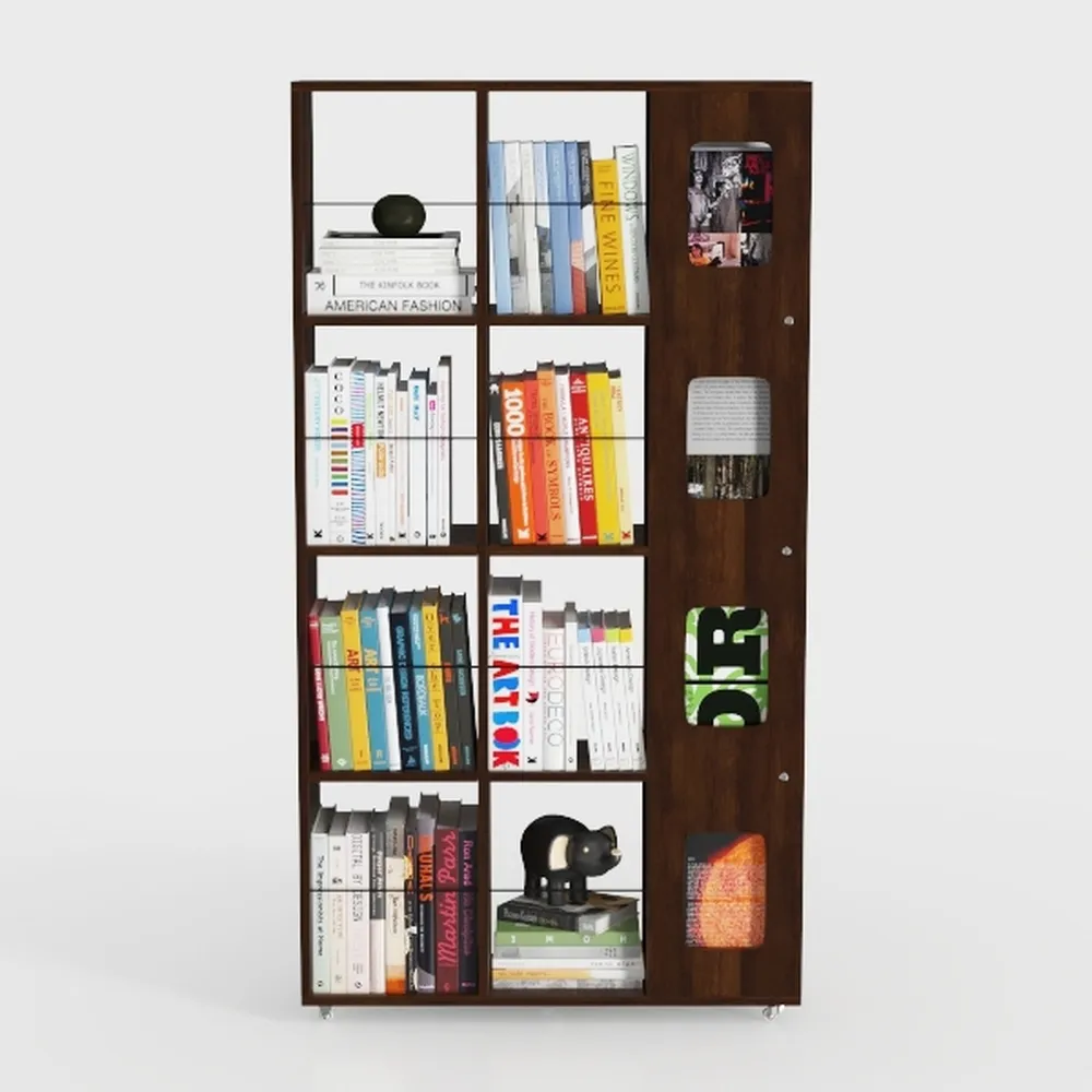 Ladder Cube Storage Bookcase - Wooden L-Shaped