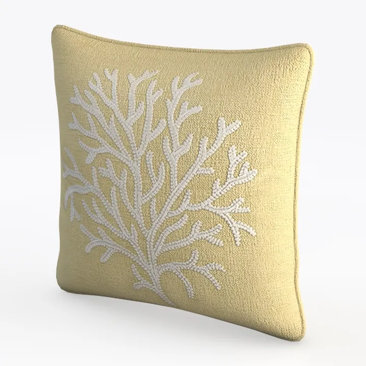 Yellow Floral Outdoor Pillow Cover 16x16 Inch