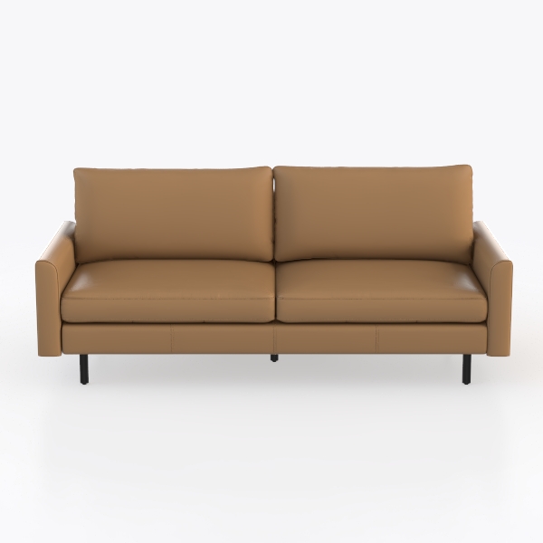 Aneley Faux Leather Living Room Loveseat in Brown