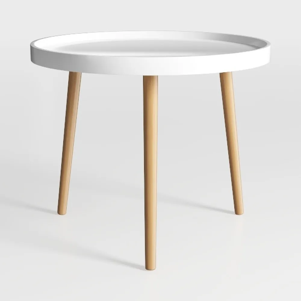 danpinera Round Side Table, Metal Legged Accent