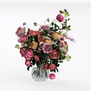 Artificial Boxwood Topiary Ball Trees with Flowers Left 45 Degree View