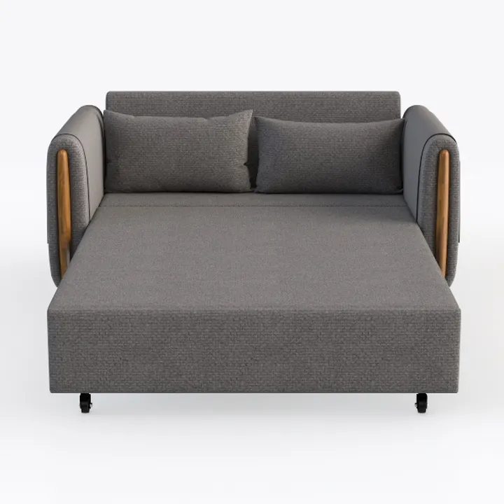 Modern Fabric Wood Accent Convertible Sofa Bed 3D Model