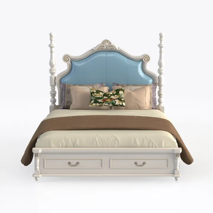Benjara Auri Twin Size Poster Bed, Arch Headboard,