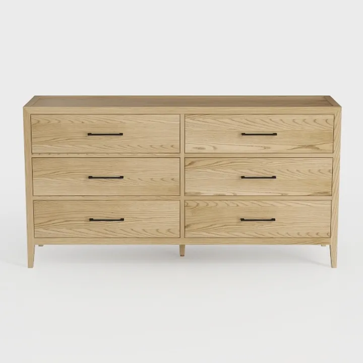 VEVOR 6 Fluted Drawer Dresser, Wooden Chest of