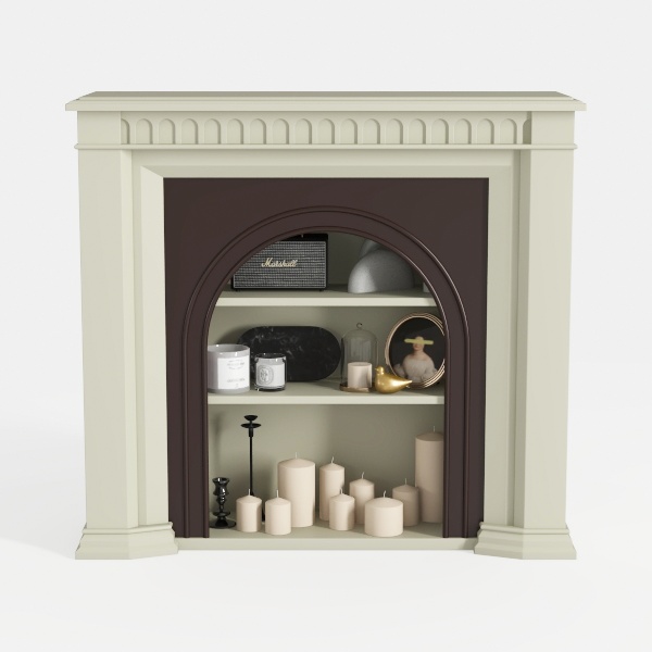 fake fireplace-White Serenity