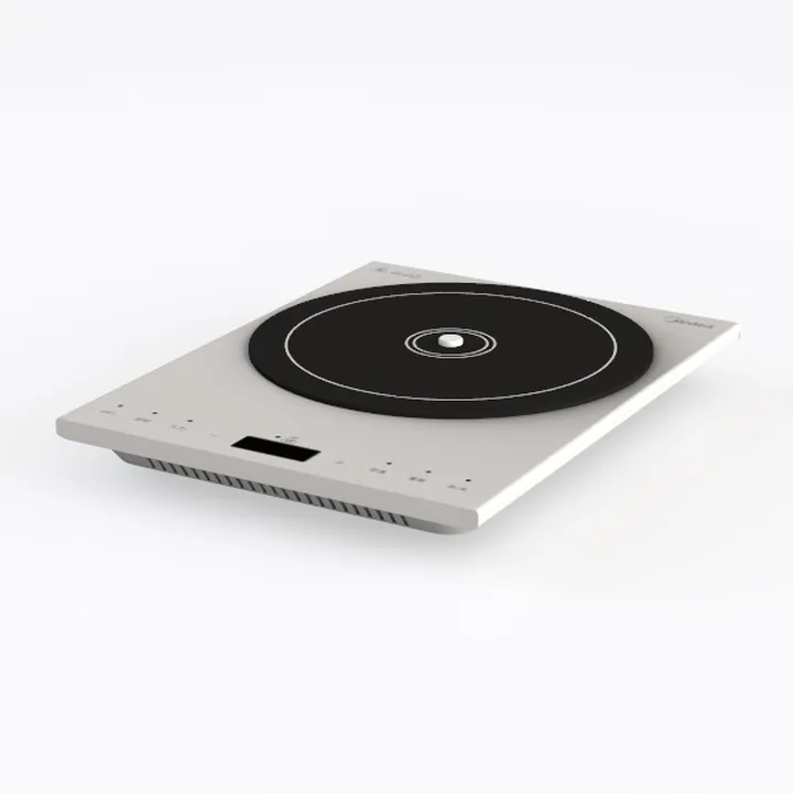 Minimalist White Portable Single Burner Induction Cooktop 3D Model