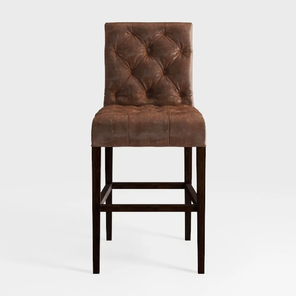 HomePop 24" Upholstered Button Tufted Leatherette 