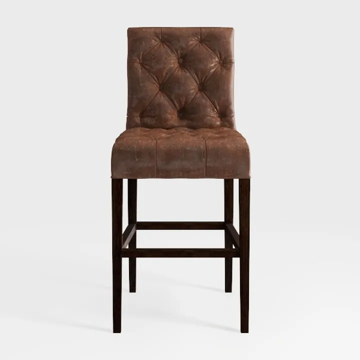 HomePop 24" Upholstered Button Tufted Leatherette 