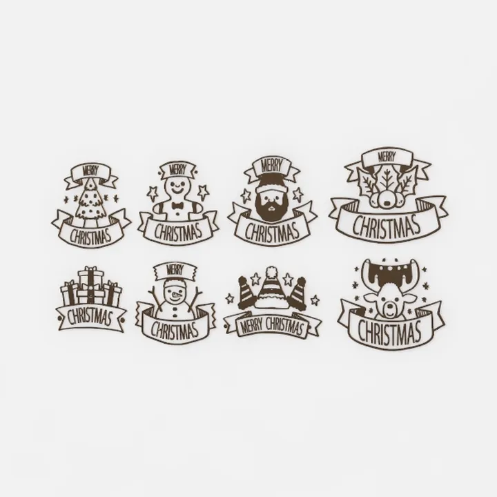 Christmas Themed Badge Logo Embellishment 3D Model
