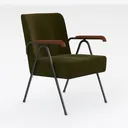 LukeAlon Mid-Century PU Leather Accent Chair Right 45 Degree View