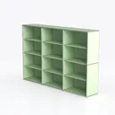 FURINNO 11107WH-GR 7 Reversible, 11-Cube, White Left 45 Degree View