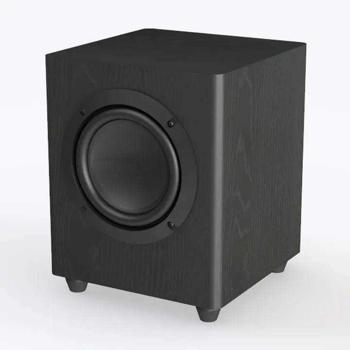 Black Solid Wood Home Subwoofer Speaker 3D Model