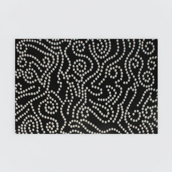 LIVEBOX Boho Black Bathroom Rug 2 x 3 Washable