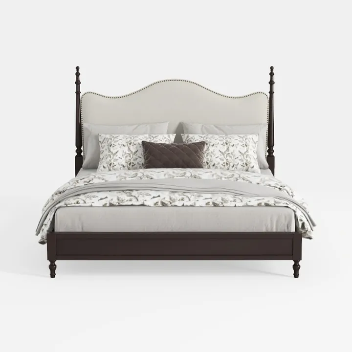 King Size Bed Frame with 51" Tall Headboard, High
