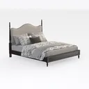 King Size Bed Frame with 51" Tall Headboard, High Right 45 Degree View