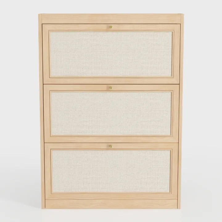 AOGLLATI Rattan Nightstand with Charging Station 