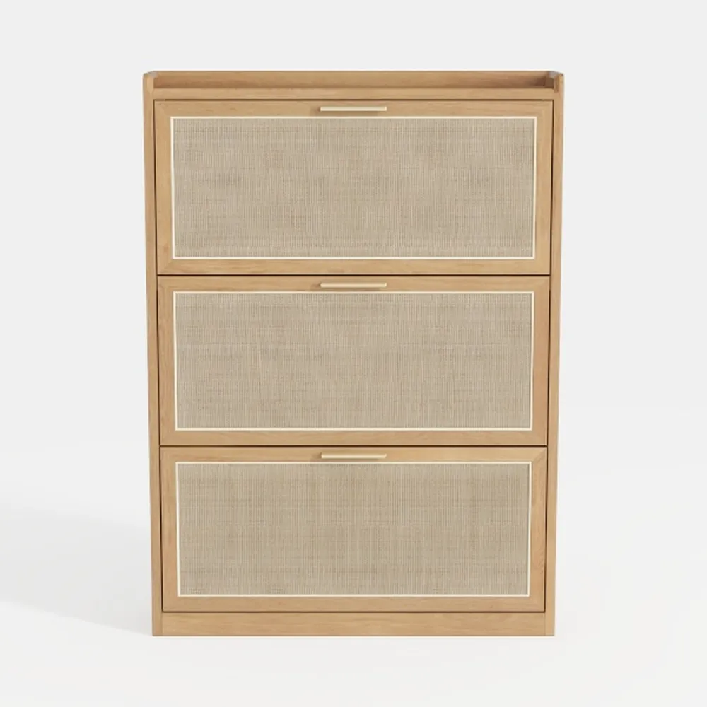 AOGLLATI Rattan Nightstand with Charging Station 